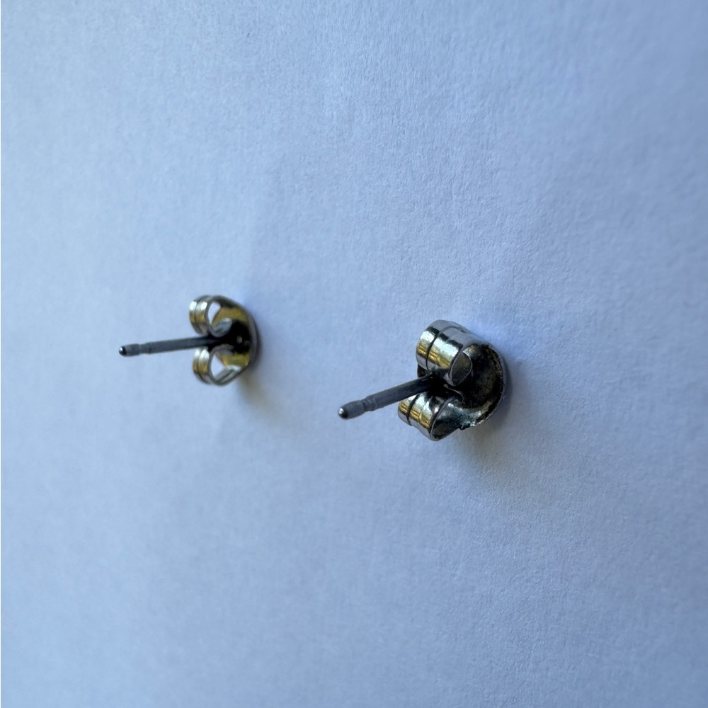 GIVENCHY Signed Blue Crystal Dangle Chain Stud Earrings - Picture 8 of 9